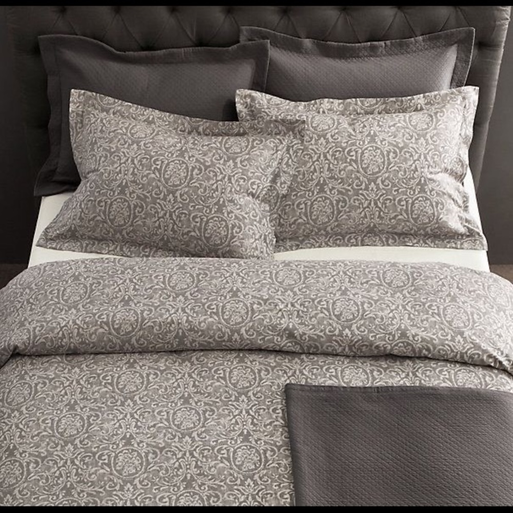 Restoration Hard Italian Vintage Baroque King Duvet, Euro Shams. Washed not used